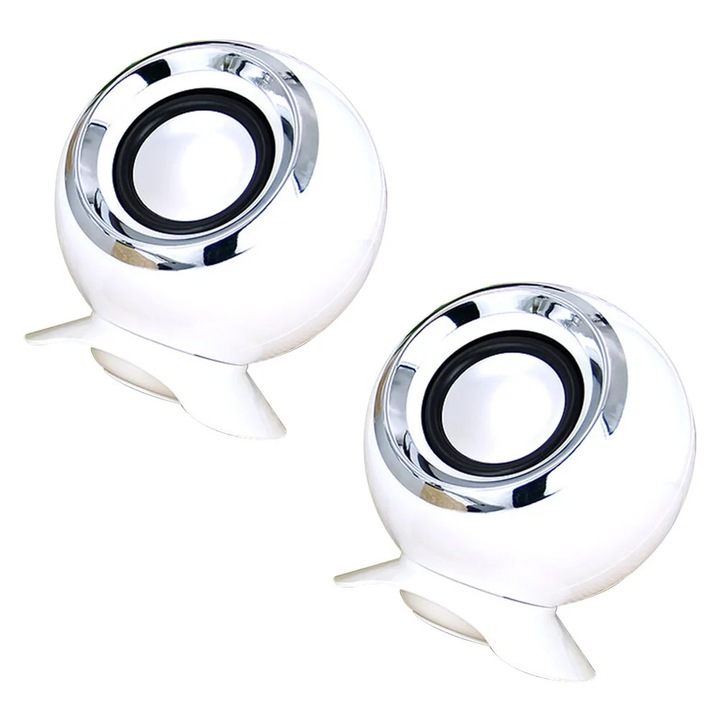 YANYXR mini PC hangszórók, fehér, 10x7.8x7cm, 2 db-os szett