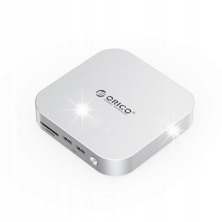 Orico MiniLink M49P dokkolóállomás, 8TB, USB-C, ezüst, 127x127x28mm