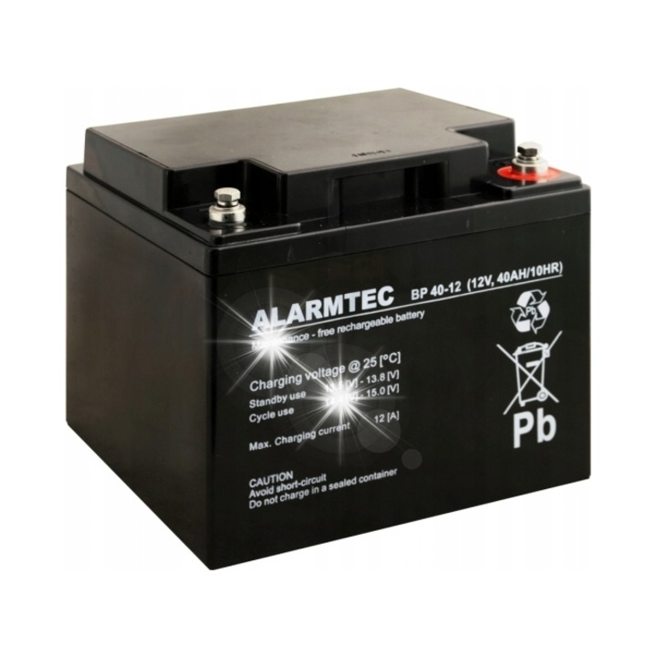 Acumulator AGM ALARMTEC BP 12V 40Ah rezistent la vibratii 170x197x165mm