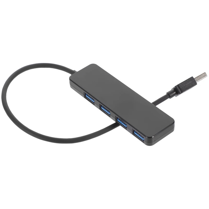 YANYXR 4 portos USB elosztó, fekete, 10x3x1cm