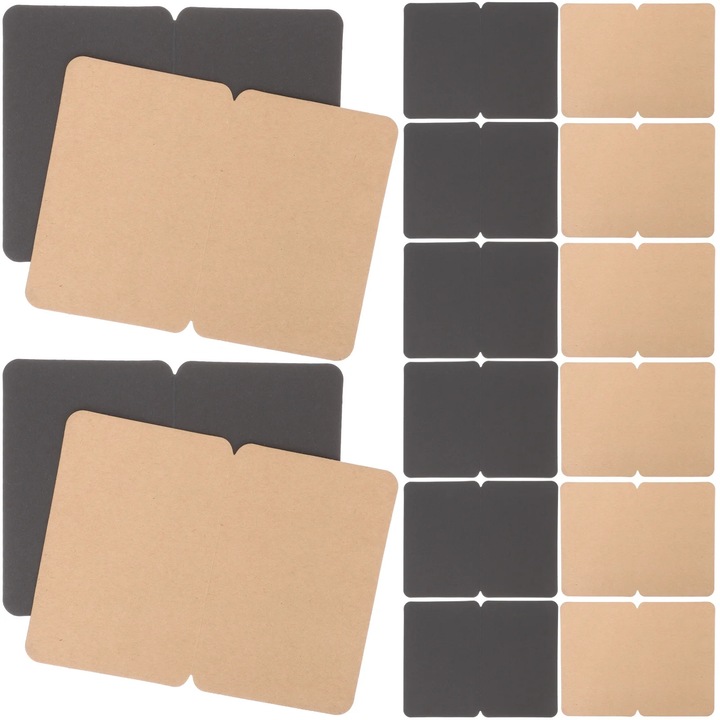 Set 50 felicitari blank YANYXR, carton kraft, 15x10cm si 20x15cm