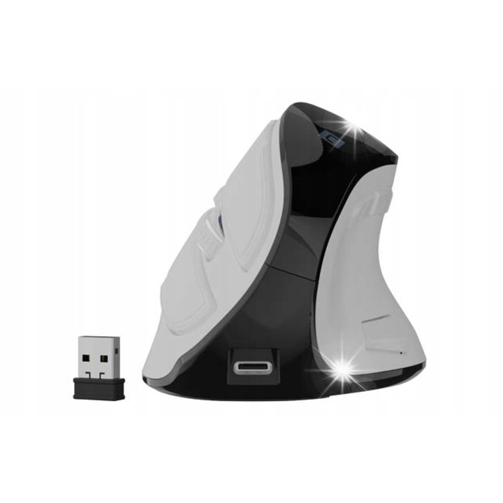 Natec Euphonie Pro vezeték nélküli függőleges egér, fehér, 4000DPI, Bluetooth 5.0