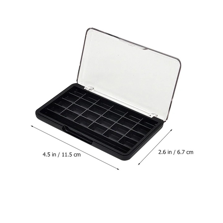 Cutie cosmetica YANYXR, plastic, negru, 11.5x6.7x1cm, capacitate mare