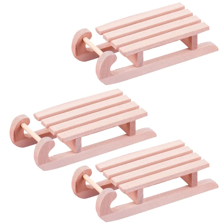 YANYXR 3 db-os mini fa szánkó készlet, többszínű, 8.2x3.5x2 cm