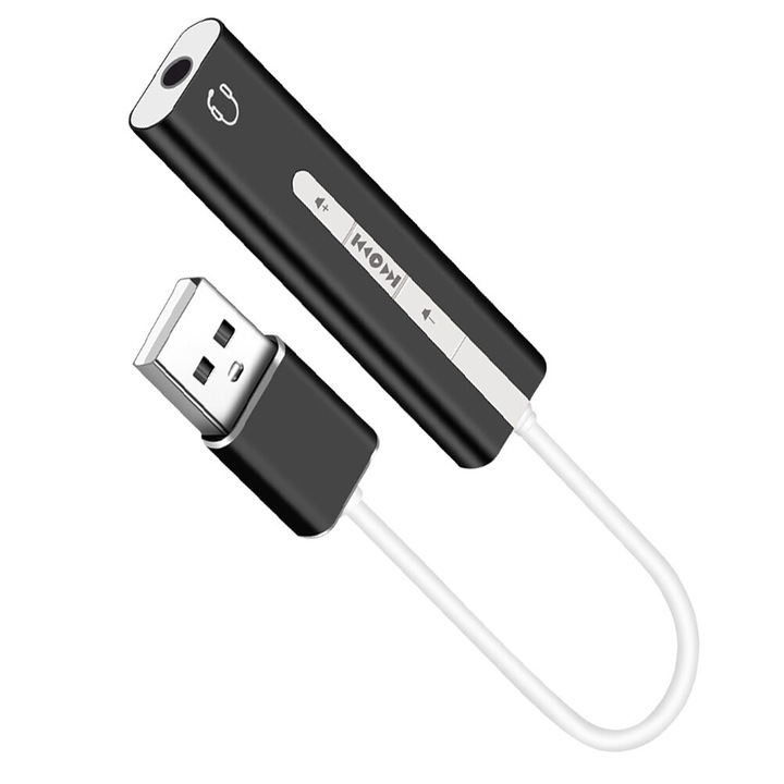 Adaptor USB YANYXR 3.1, sunet 7.1, negru, 19x1.5x0.8cm