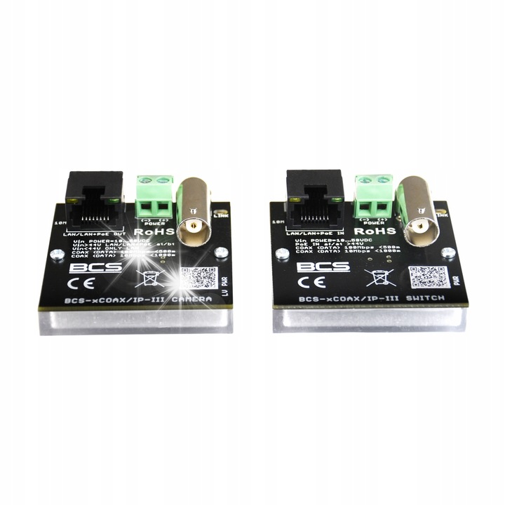 Set convertoare active BCS XCOAX/IP-III Ethernet PoE coaxial 1000m 10/100Mbps
