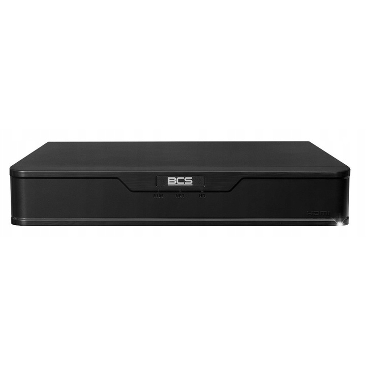 BCS P-NVR0401-4K IP rögzítő, 4 csatornás, 8MP, 8TB, fekete, 260x222x47mm