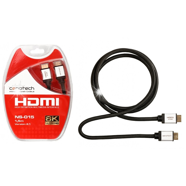 Conotech HDMI 2.1 8K Ultra HD kábel, 1,5m, aranyozott