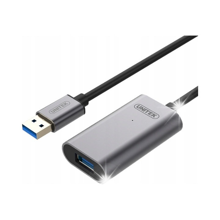 Удължител USB 3.0 Unitek Y-3005 10м с усилен сигнал черен
