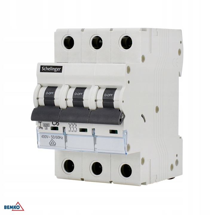 Bemko elektromos biztonsági kapcsoló 3P 20A 6kA B 81x53x69mm