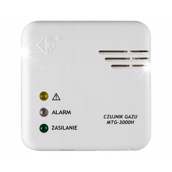 Детектор за газ метан пропан бутан Garvan MTG-3000H, 12V, бял, 10x5x3см