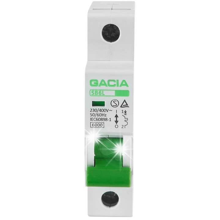 Gacia SB6L 6A B 1P 6000A 240x415V elektromos biztonsági kapcsoló