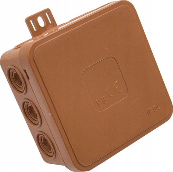 ViPlast tömített szerelődoboz 75x75x41mm barna 16A 230V/400V