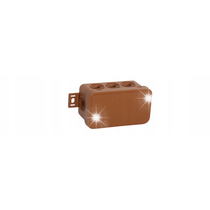 Viplast V8 felületre szerelhető doboz, barna, 80x45x41mm, IP54, 8 bemenet