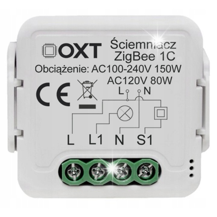 Modul mini dimmer OXT ZigBee TUYA, 1 csatornás, fehér, 220-240V