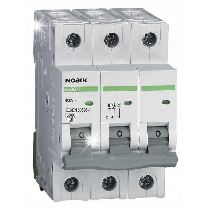 Noark Ex9BN 3P 25A 6kA IP20 18x83x45mm Automata megszakító