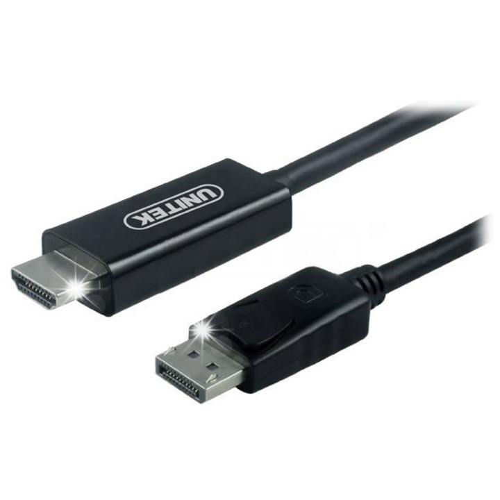 Кабел Unitek DisplayPort HDMI 1.8м черен