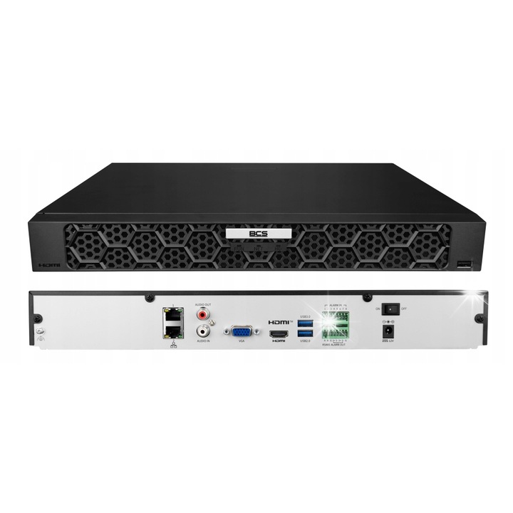 BCS POINT NVR1602 IP rögzítő, 16 csatornás, 16MP, 2xHDD