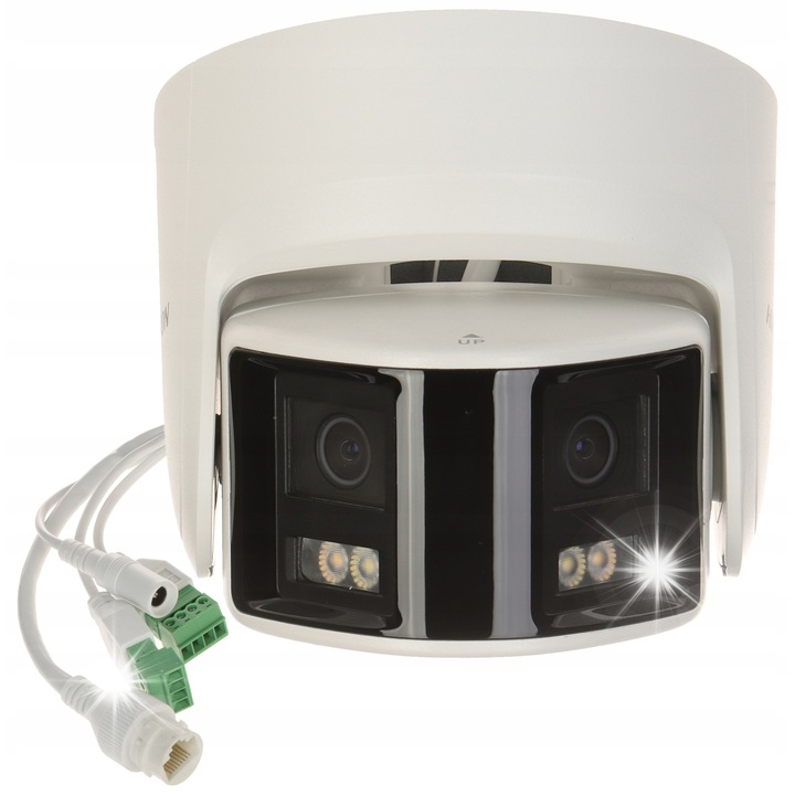 Камера IP Hikvision DS-2CD2347G2P-LSU/SL, 4MP, двоен 2.8mm, бял, 140x146mm, IP67