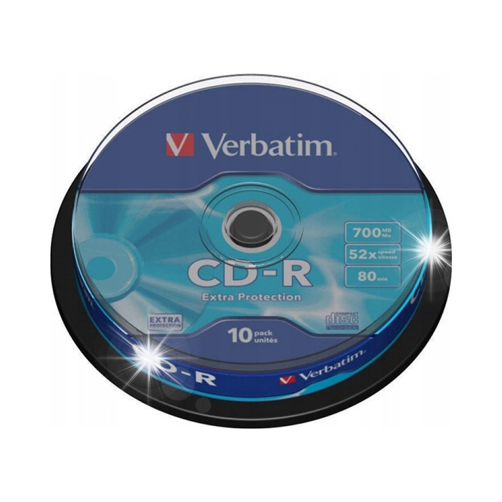 Set 10 CD-R Verbatim 52x 700MB alb 12cm