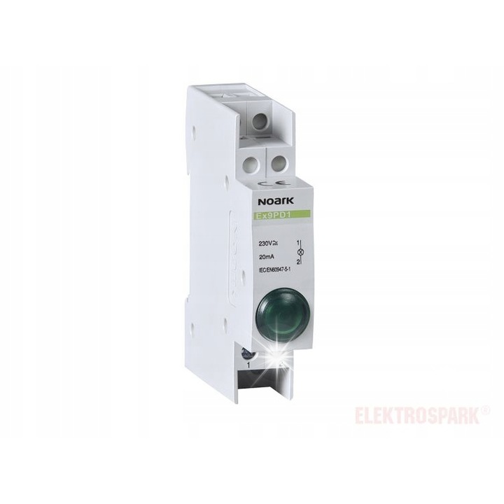 Lampa semnalizare Noark Ex9PD1G verde LED 230V 1 modul 70.2mm