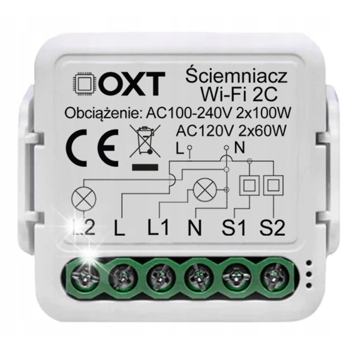 Modul OXT mini dimmer WiFi 2 csatornás fehér 220-240V