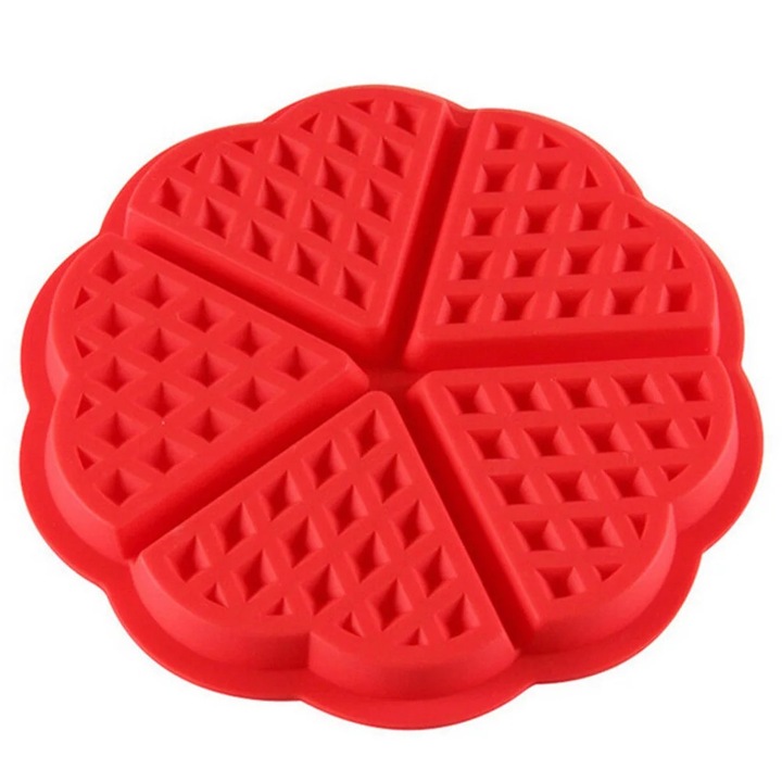 Tava silicon mini vafe rotunde YANYXR rosu 17.5x1.5cm