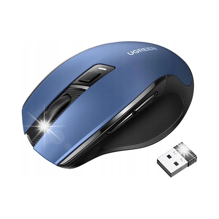 UGREEN MU006 vezeték nélküli egér Bluetooth 2.4GHz, 6 gomb, fekete