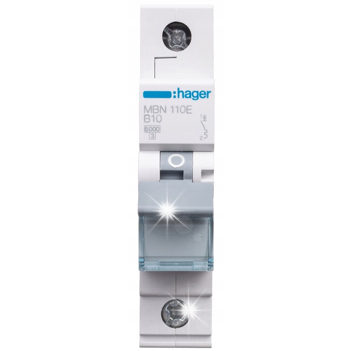 Hager MBN110E elektromos biztosíték 10A 1P fehér