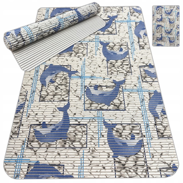 Covoras baie Allvo Delfini antiderapant spuma 65x50cm multicolor