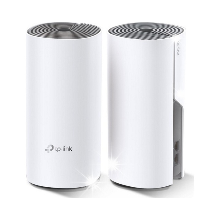 TP-LINK Deco E4 Wi-Fi Mesh rendszer, 2 db-os készlet, AC1200, fehér, 260m2