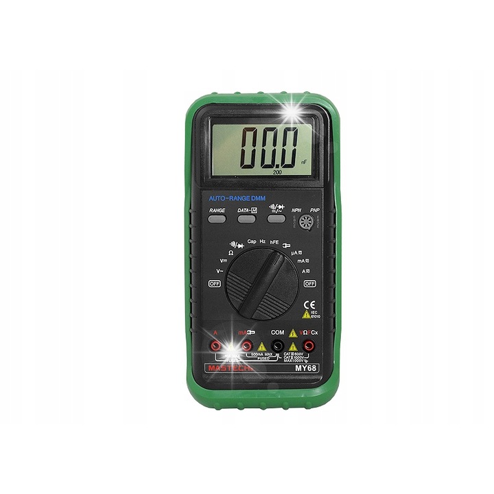Multimetru digital Mastech MY68, automat, frecventa 200kHz, negru, 3999 display