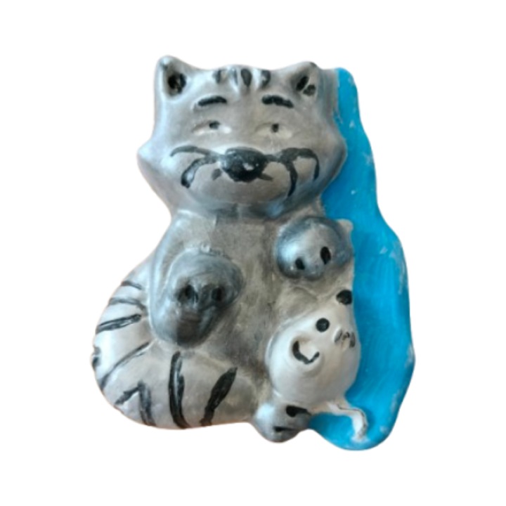 Set figurine din ipsos pentru pictat, Pisici x 6, ~9 cm