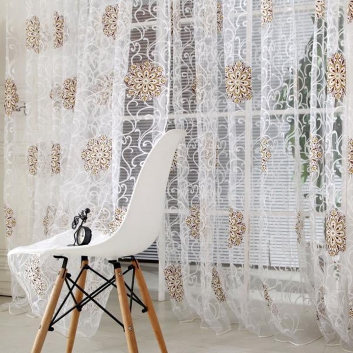 Perdea sirag YANYXR, 200x100cm, khaki, poliester