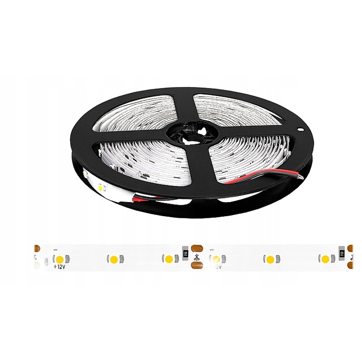 Banda LED LTC 5m 600 LED-uri alb rece rezistenta la apa 8mm