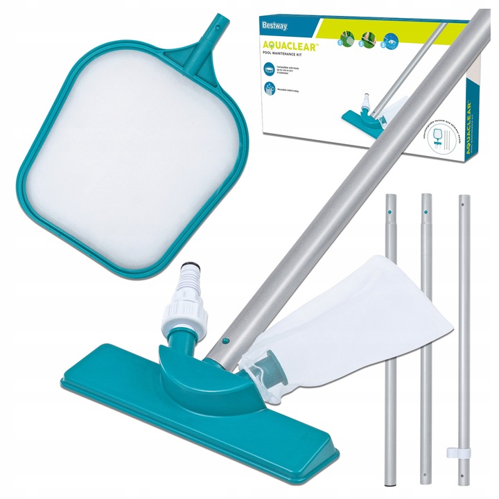 Bestway 58013 medence tisztító készlet, 2 az 1-ben, teleszkópos, kék, 167cm
