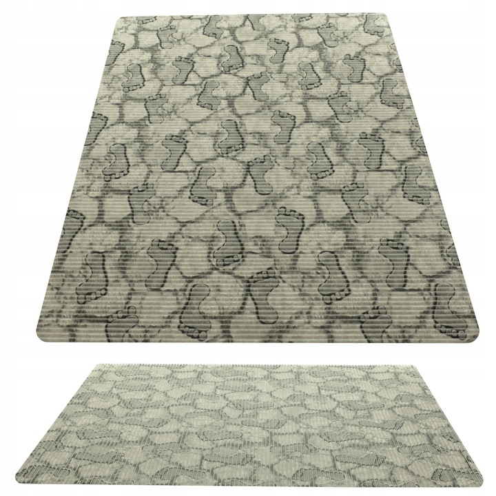 Covoras baie Allvo Foot Grey antiderapant spuma gri 65x50cm