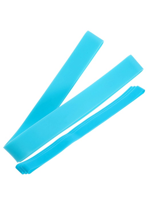 Set 4 benzi elastice din silicon pentru prosoape plaja, albastru cer, 31x1.8x0.2cm