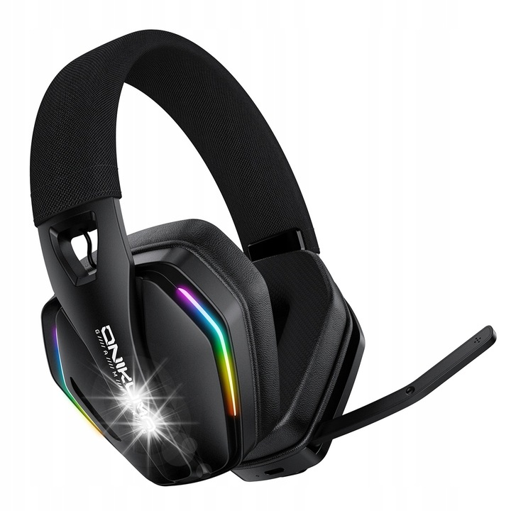 ONIKUMA GT826 vezeték nélküli gaming fejhallgató RGB mikrofonnal, fekete