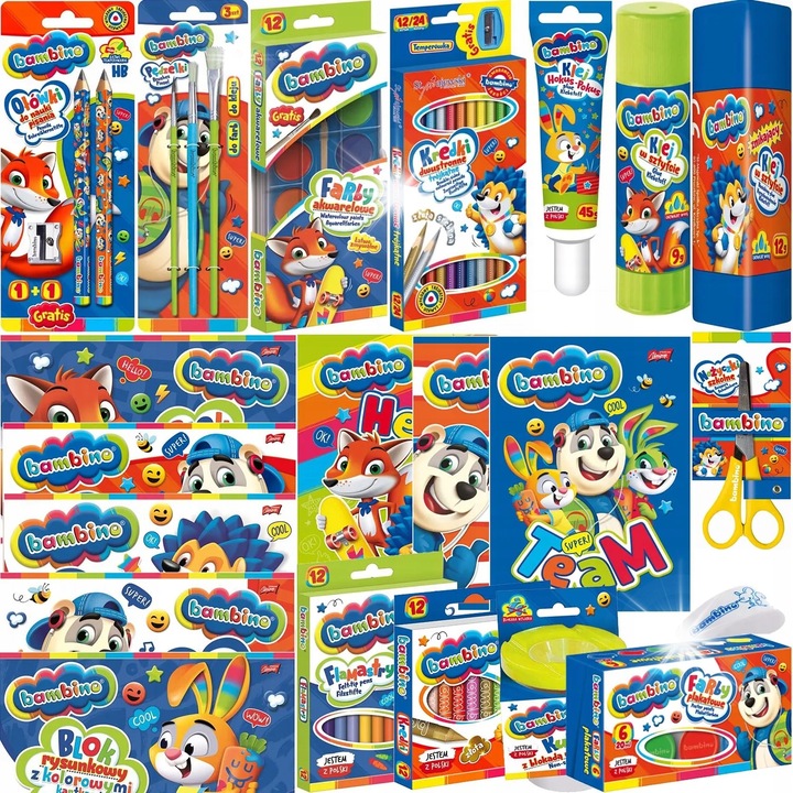Set creativ scolar Bambino 24 piese multicolor 0.2kg