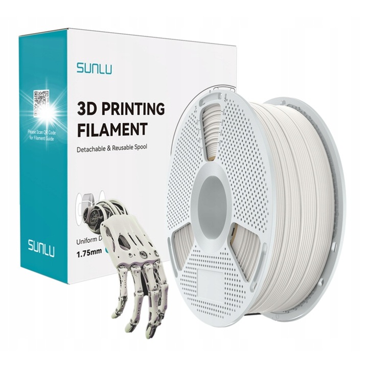 Sunlu PA6/66 3D nyomtatószál 1.75mm 1kg natúr fehér