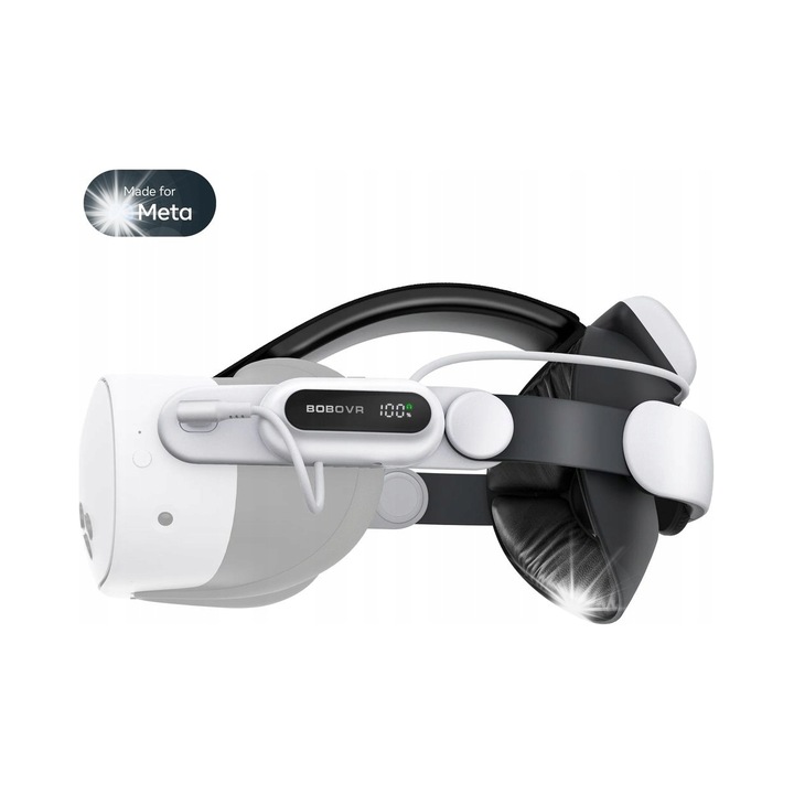 Pasek VR BoboVR E3 Pro cu baterie 10000mAh, jack 3.5mm, 445g, pentru Meta Quest 3/3S