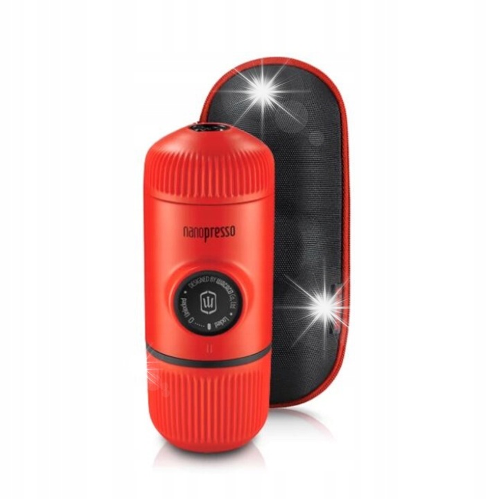 Преносим еспресо уред Wacaco Nanopresso компактен червен 15.6x7.1x6.2cm 336g пълен комплект