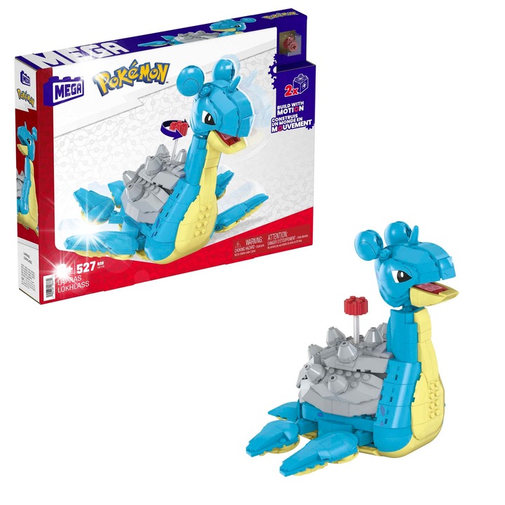 Mega Bloks Pokemon Lapras építőkészlet, csuklós, kék, 8+ év