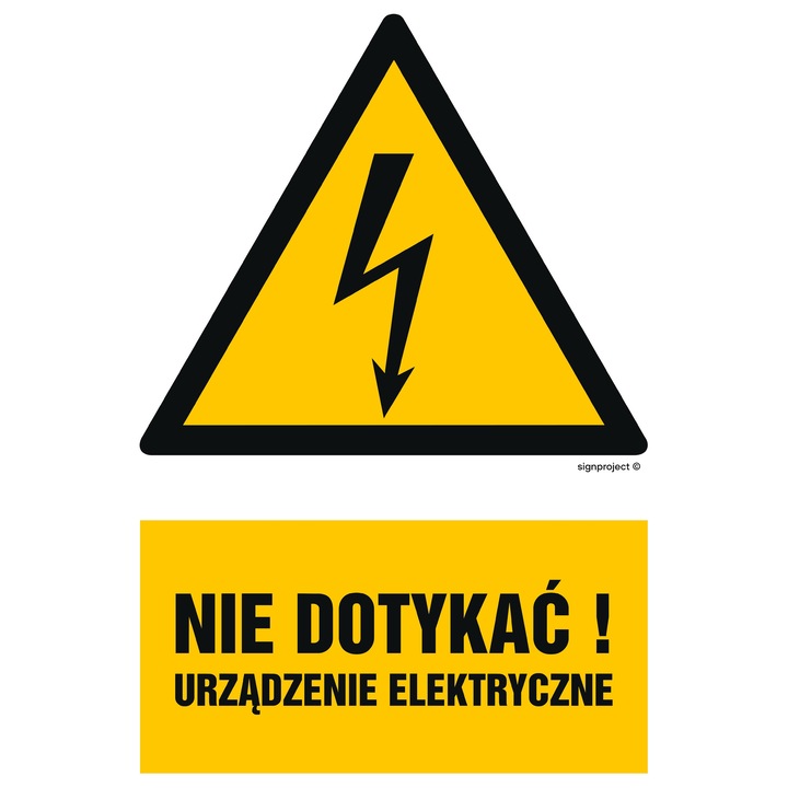 Semn figyelmeztető elektromos SIGNPROJECT öntapadós matrica szett 9 db 5x7.5cm
