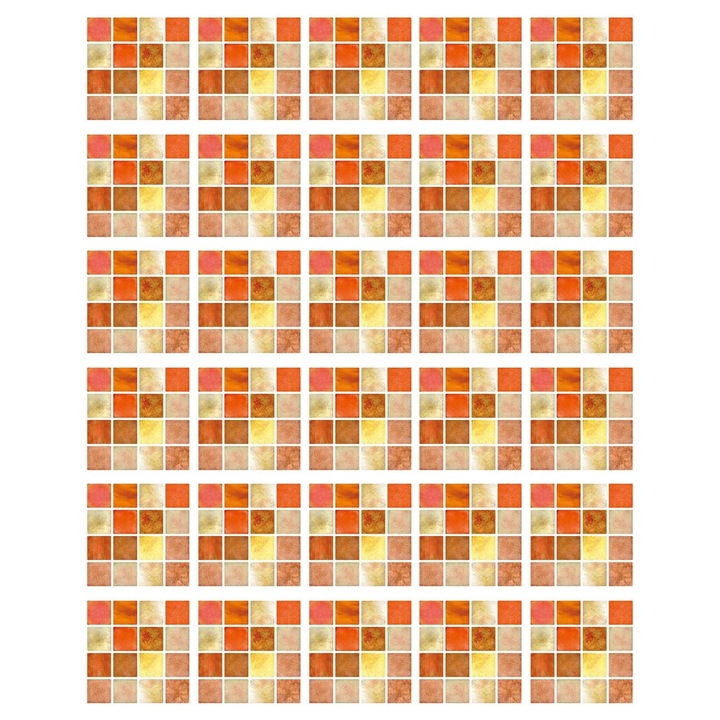 YANYXR 3D mozaik dekoratív matricák, többszínű, 15x15cm, 30 db-os szett
