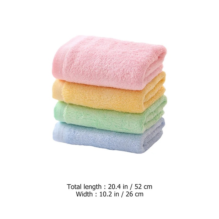 Set 8 prosoape copii, bumbac bambus, multicolor, 52x26x0.5cm