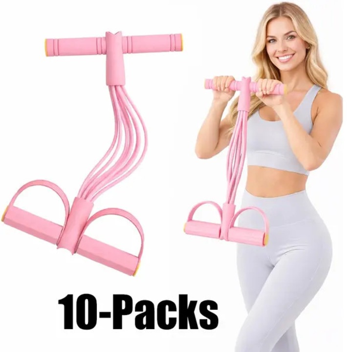 Banda elastica roz pentru exercitii abdominale si fitness 65x20x15cm set 10 bucati