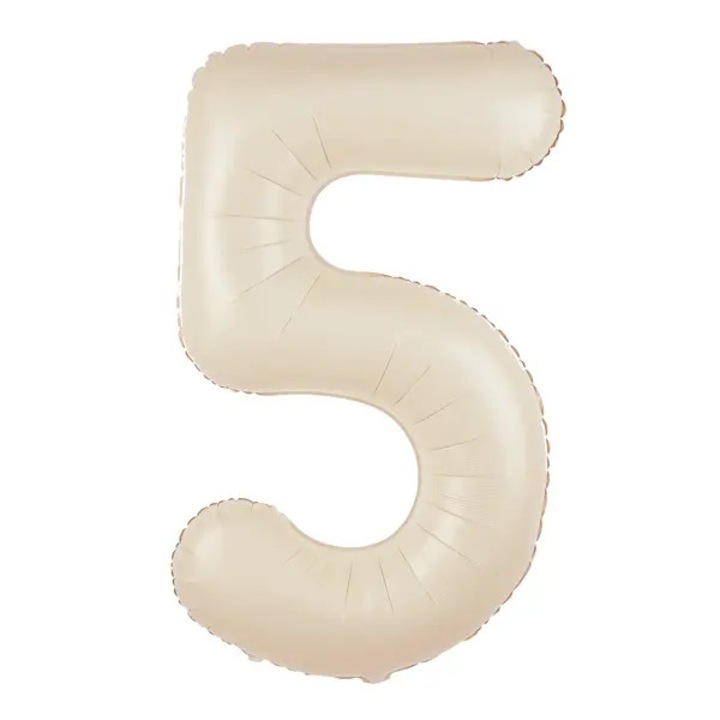 Balon folie numar 6 crem bej 100 cm