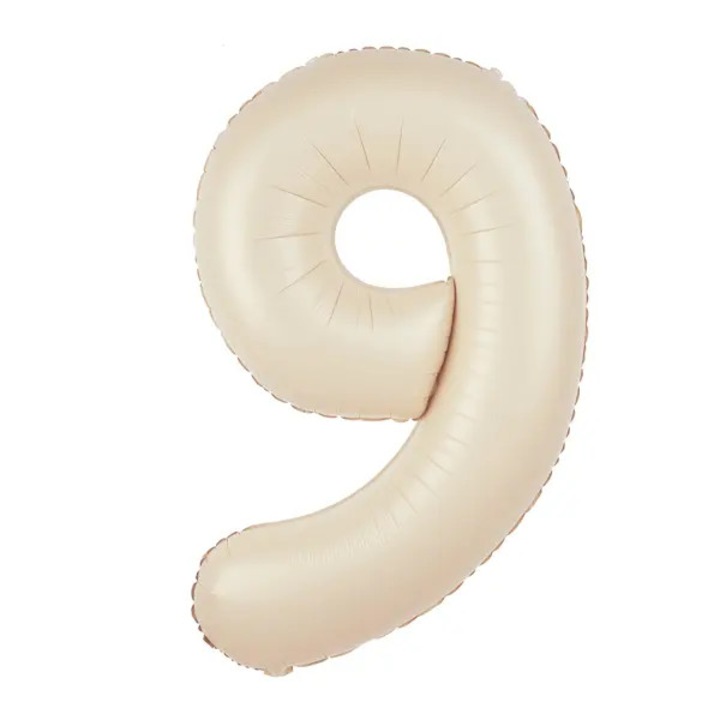 Balon folie numar 9 crem 100 cm